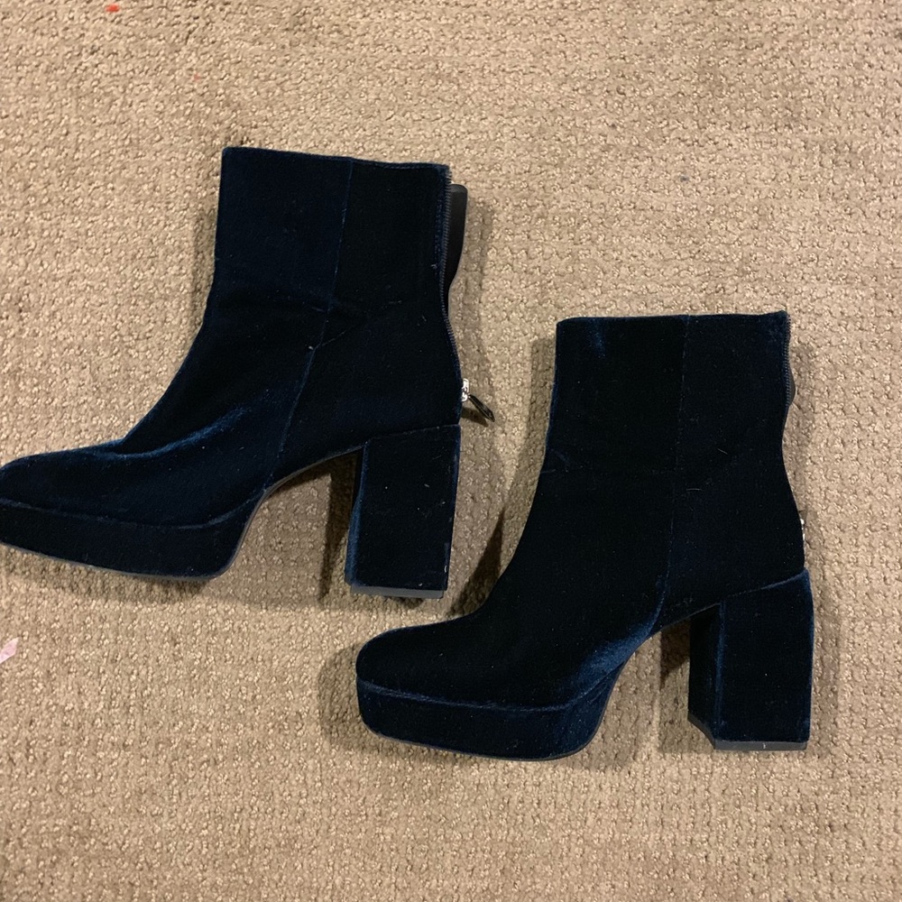 Zara Velvet platform boots